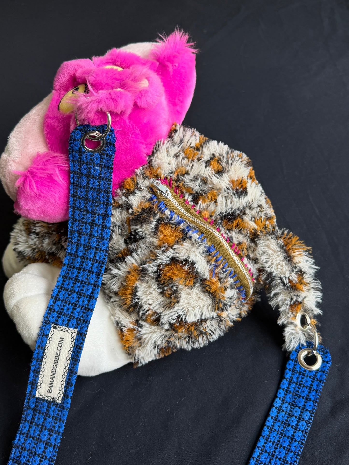 Cheshire cat + leopard hybrid side bag