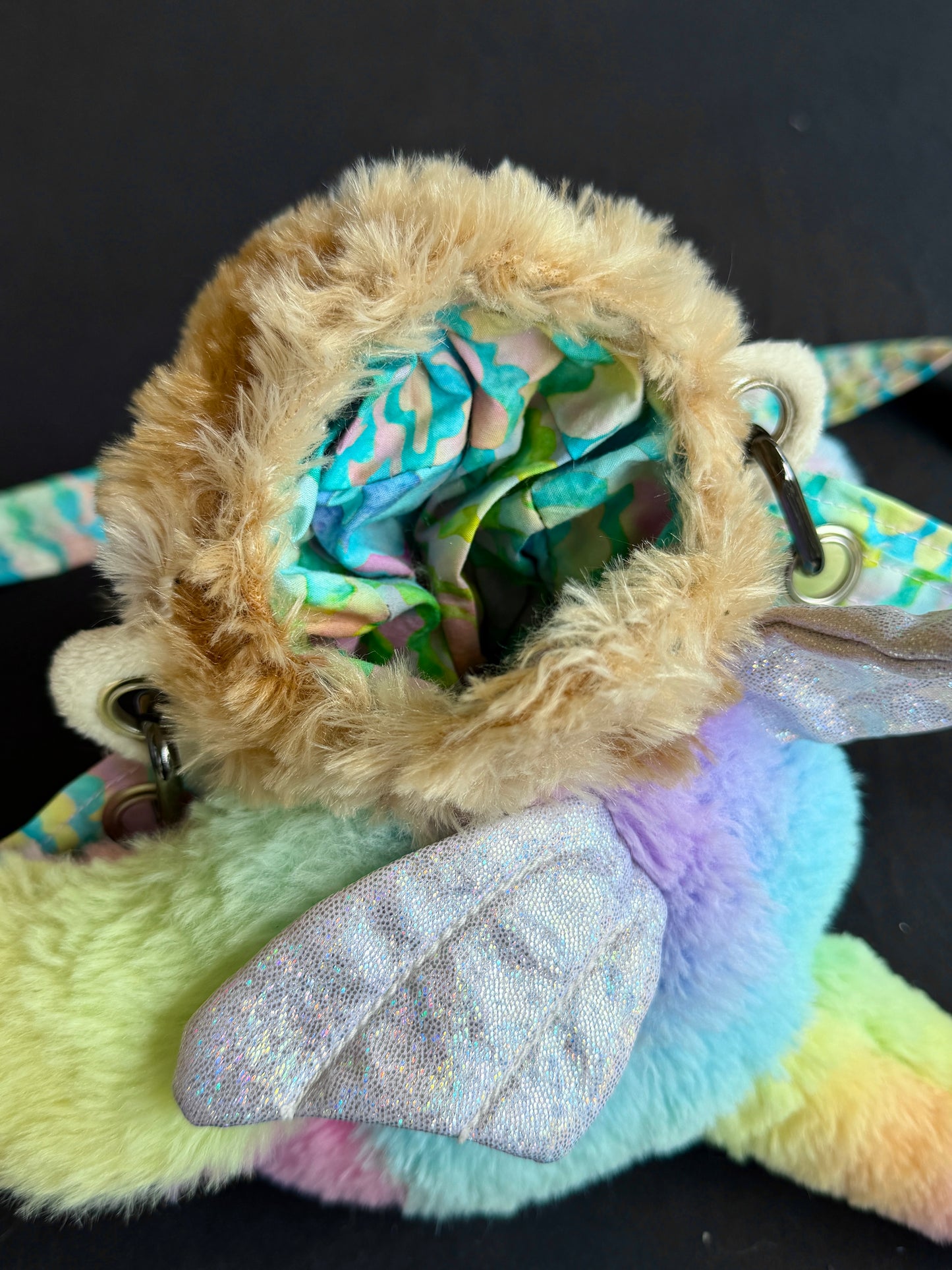 Monkey + rainbow dragon side bag