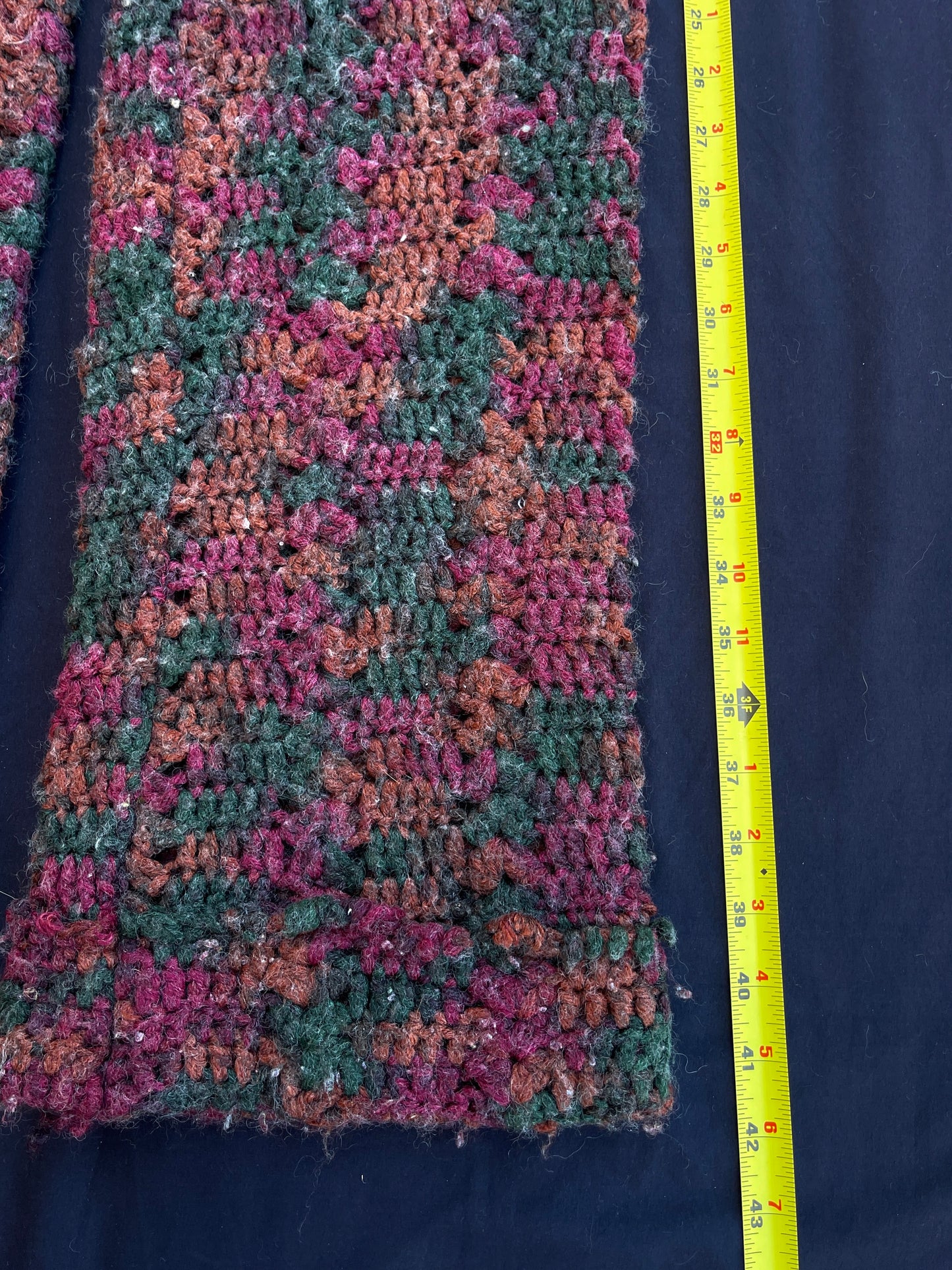 Maroon confetti crochet pants
