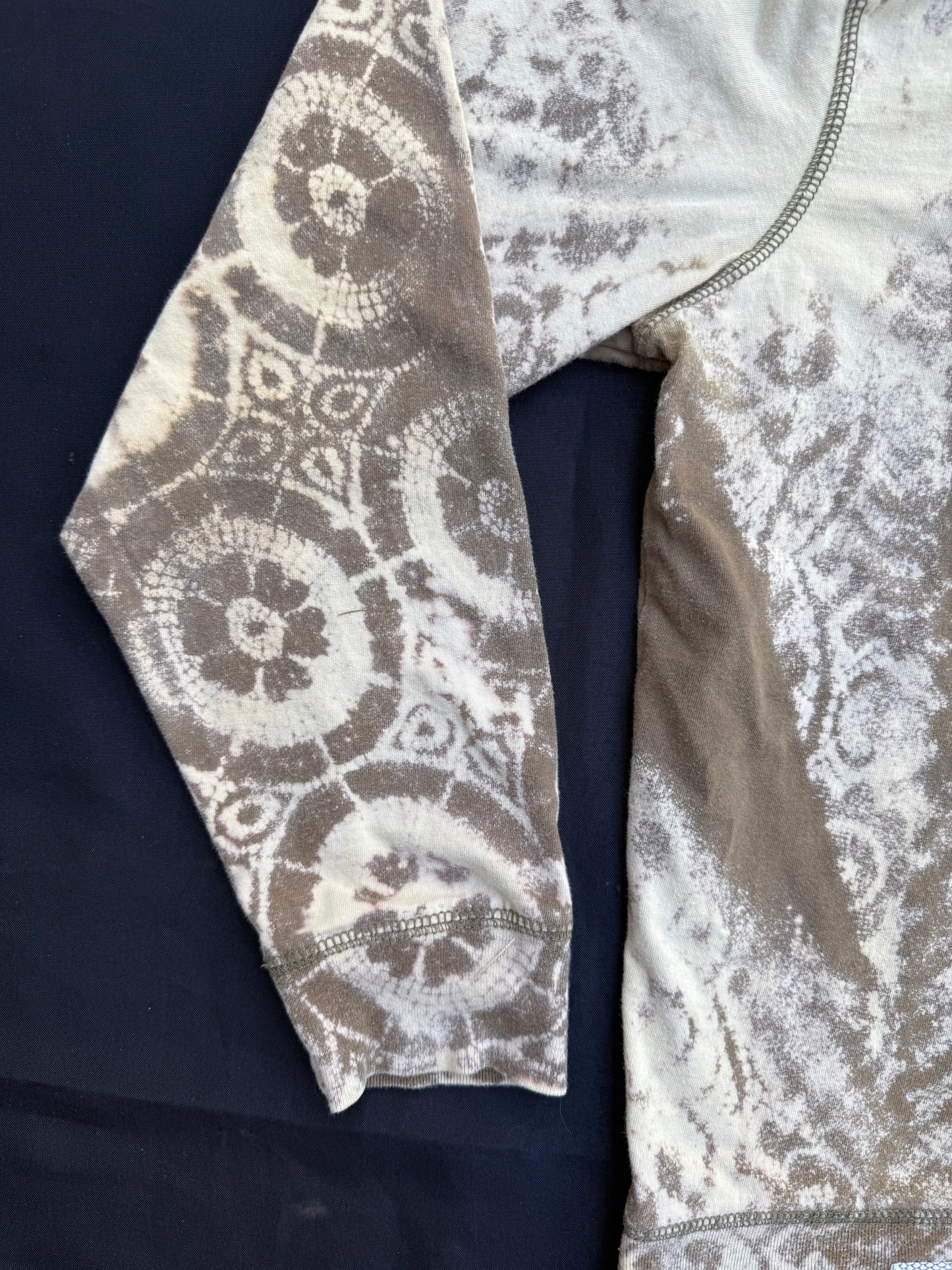 Mushroom lady patch bleach dyed shirt