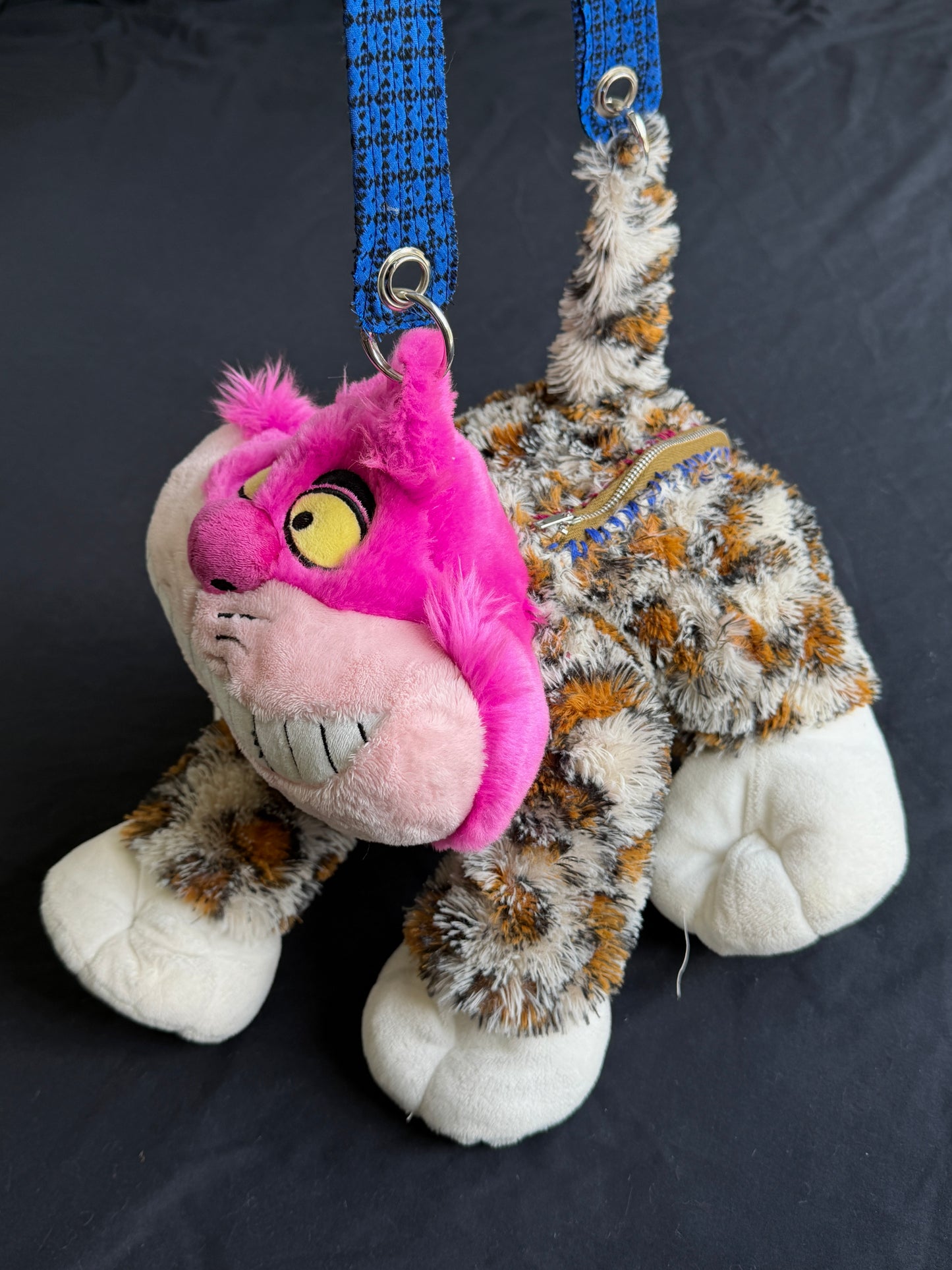 Cheshire cat + leopard hybrid side bag