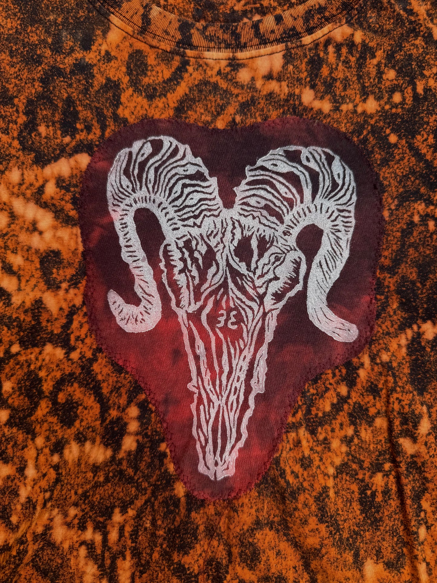 All seeing billy skull bleach dyed t shirt