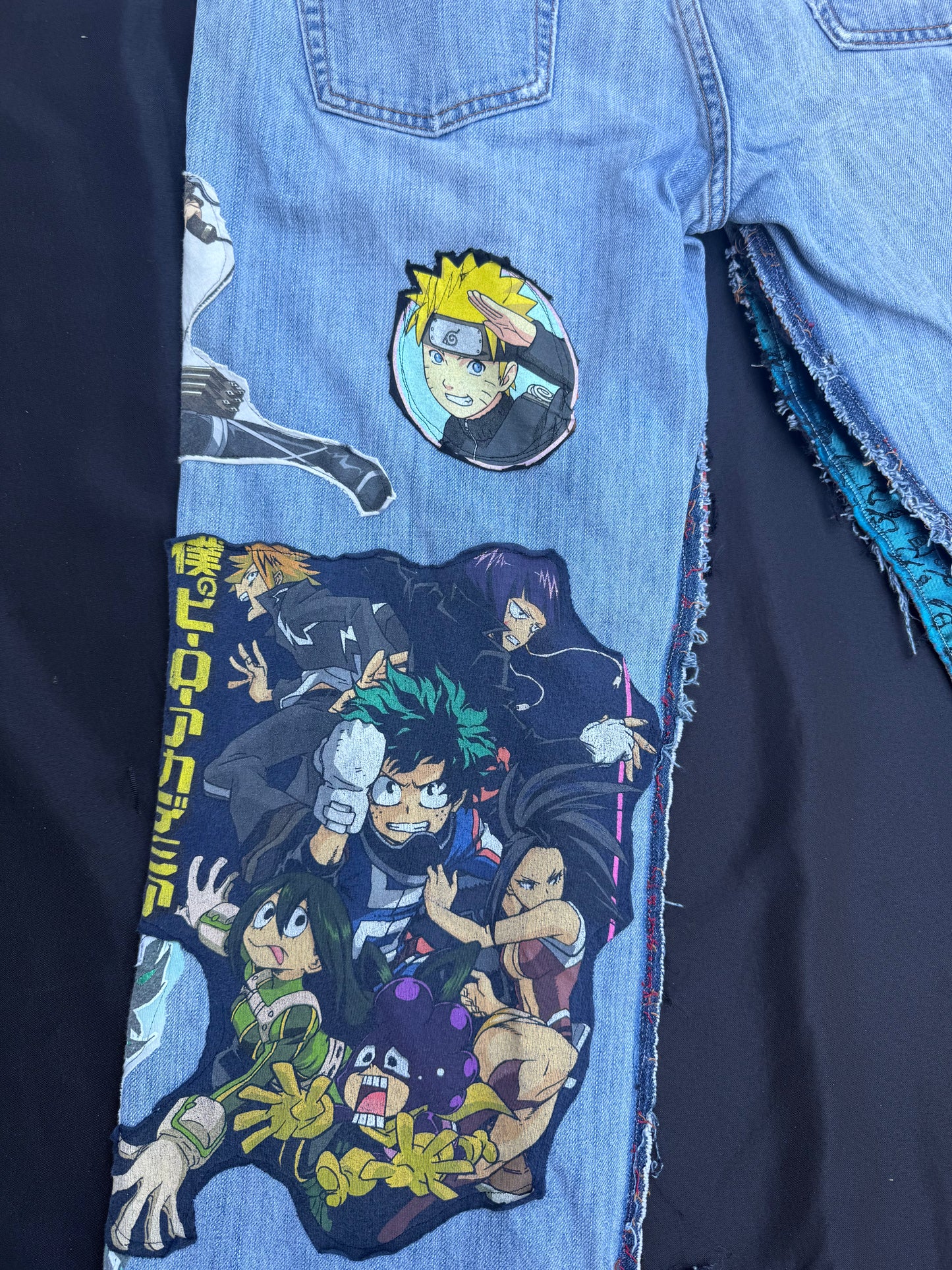 Anime collage patch jeans