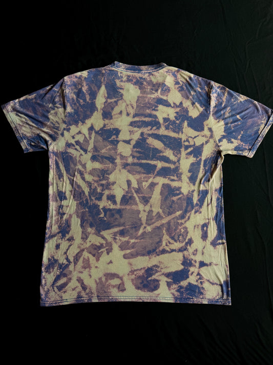 Three headed snail bleach dyed t-shirt