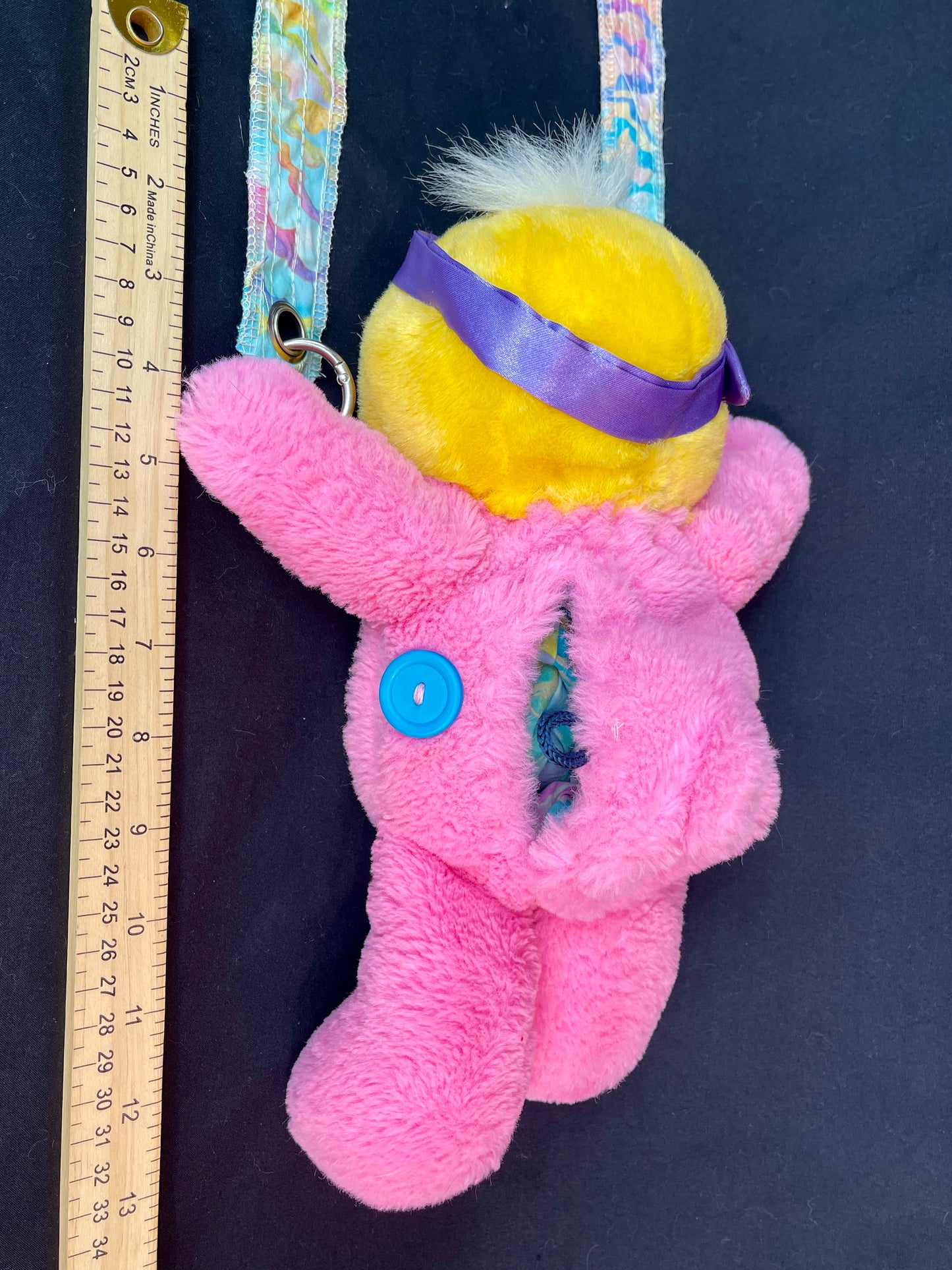 Smiley face + rainbow care bear side bag