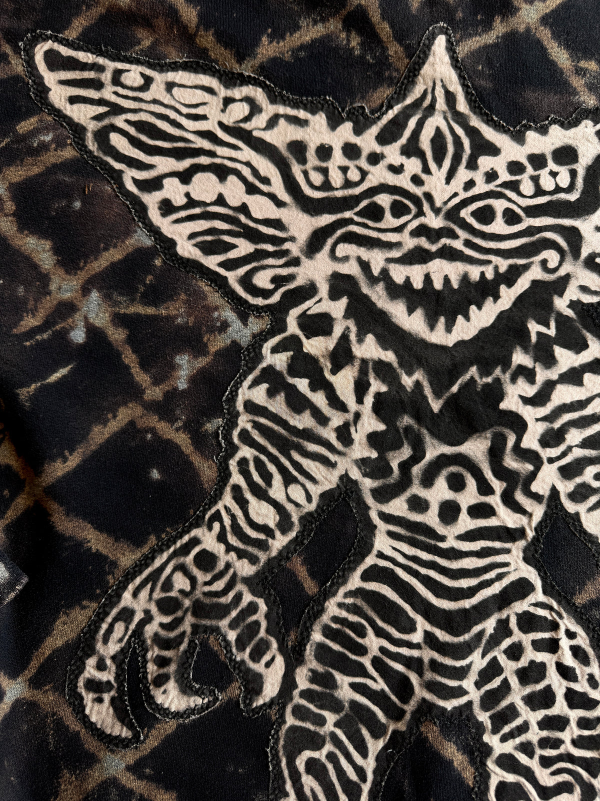 Gremlin + chameleon bleach dyed hoodie