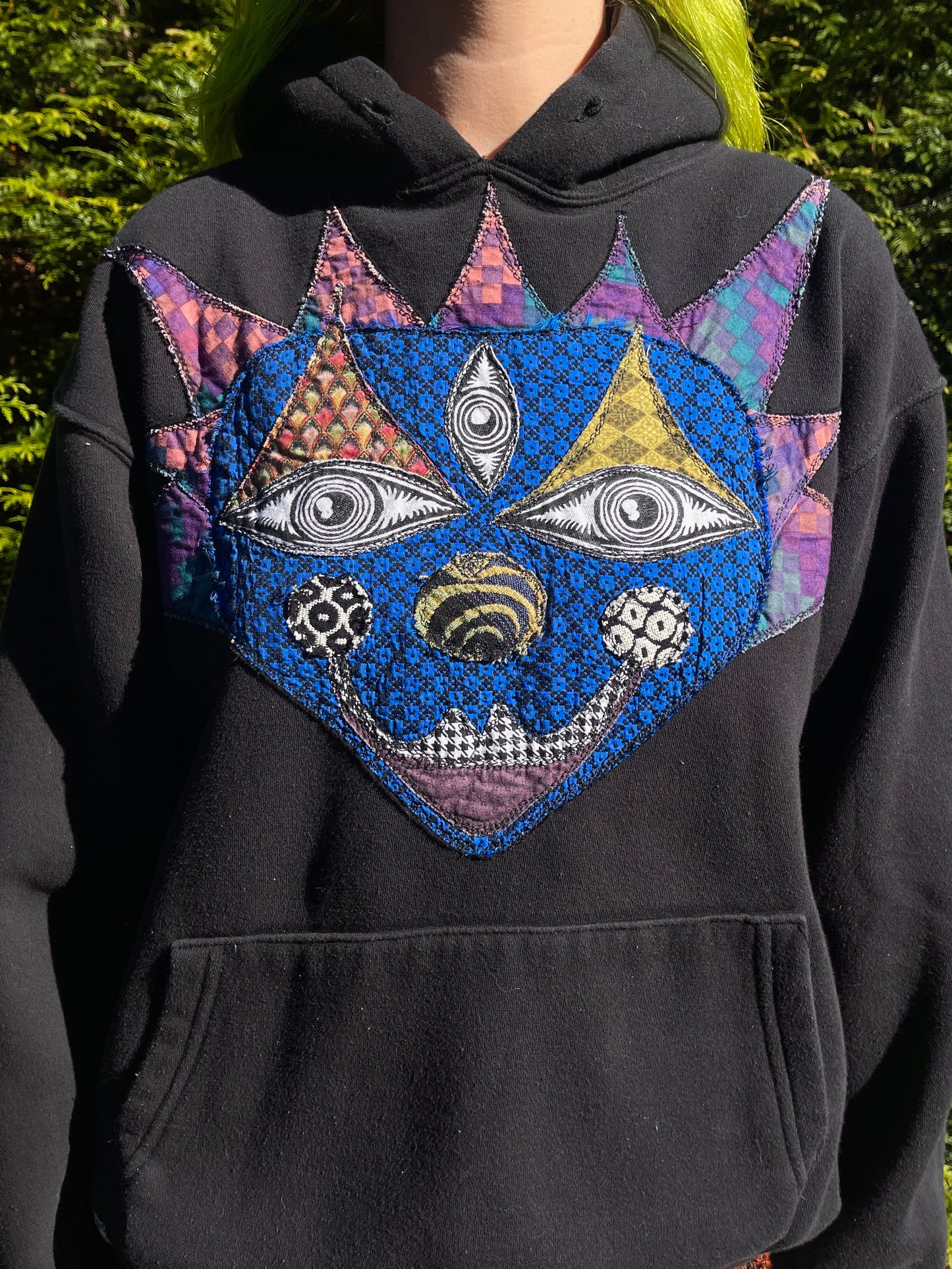 Clown & sigil patch hoodie