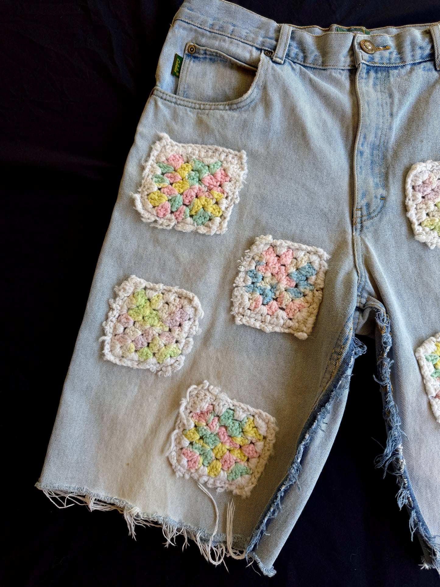 Crochet granny square shorts