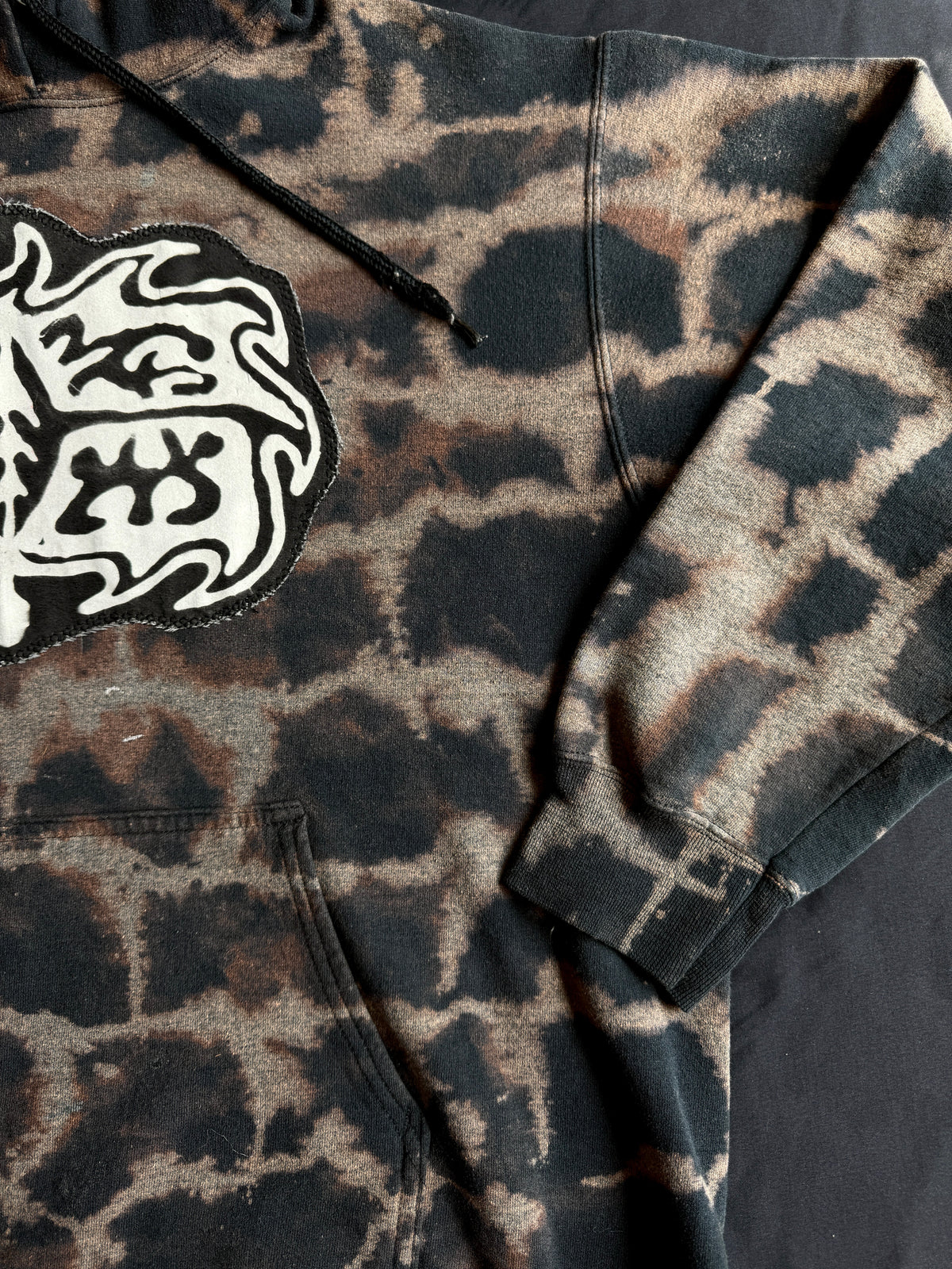 Gargoyle bleach dyed hoodie￼