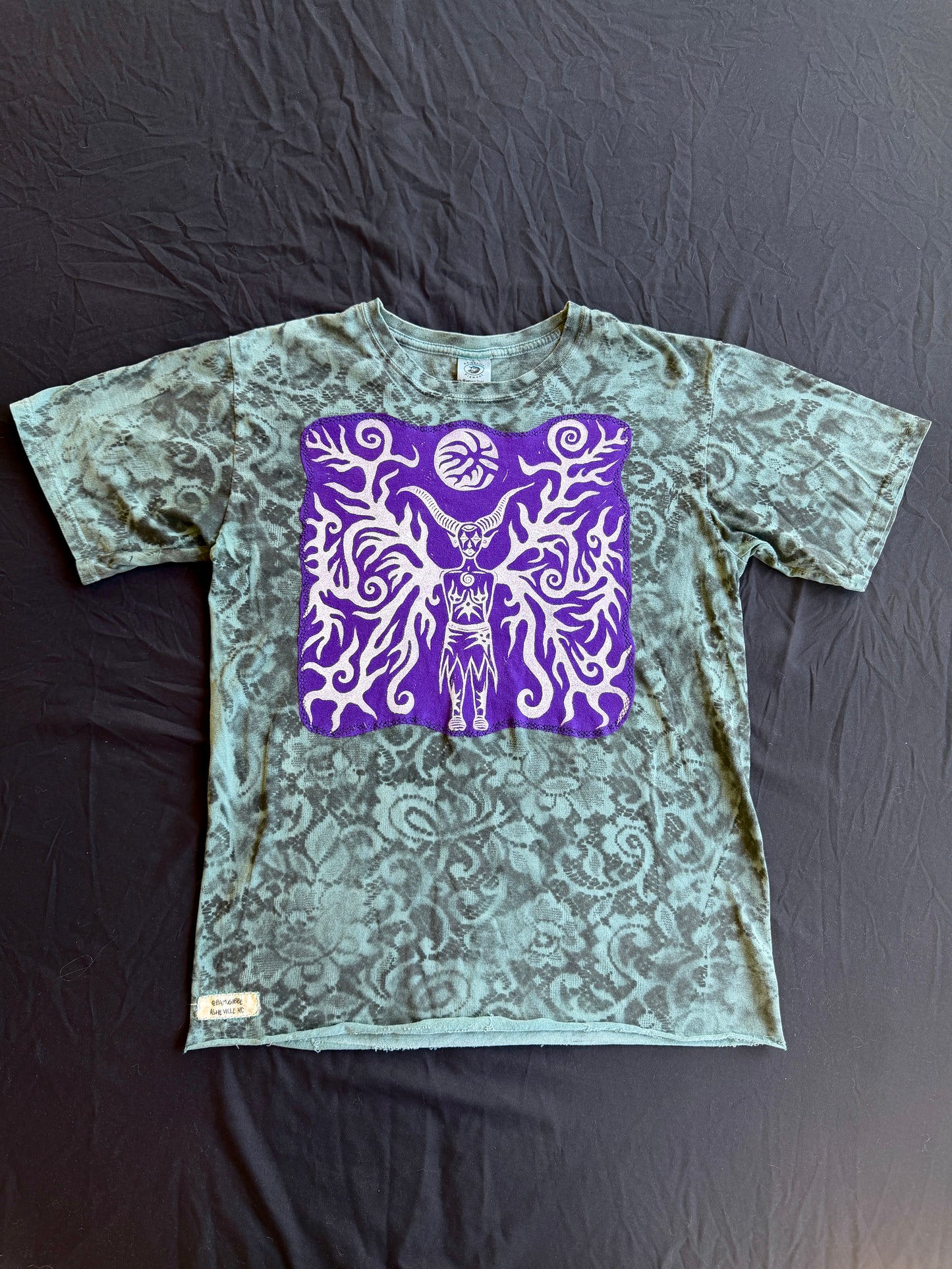 Moon goddess spray painted t-shirt