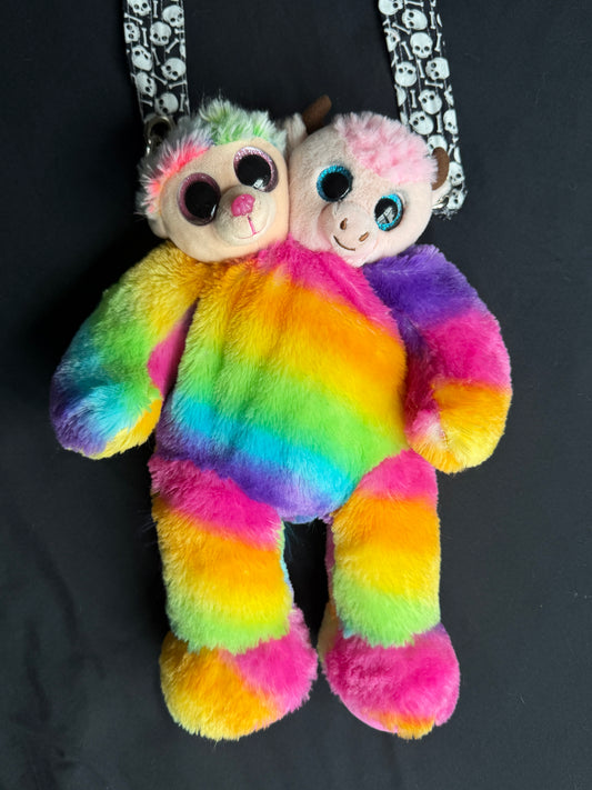 Poodle + cow rainbow hybrid side bag