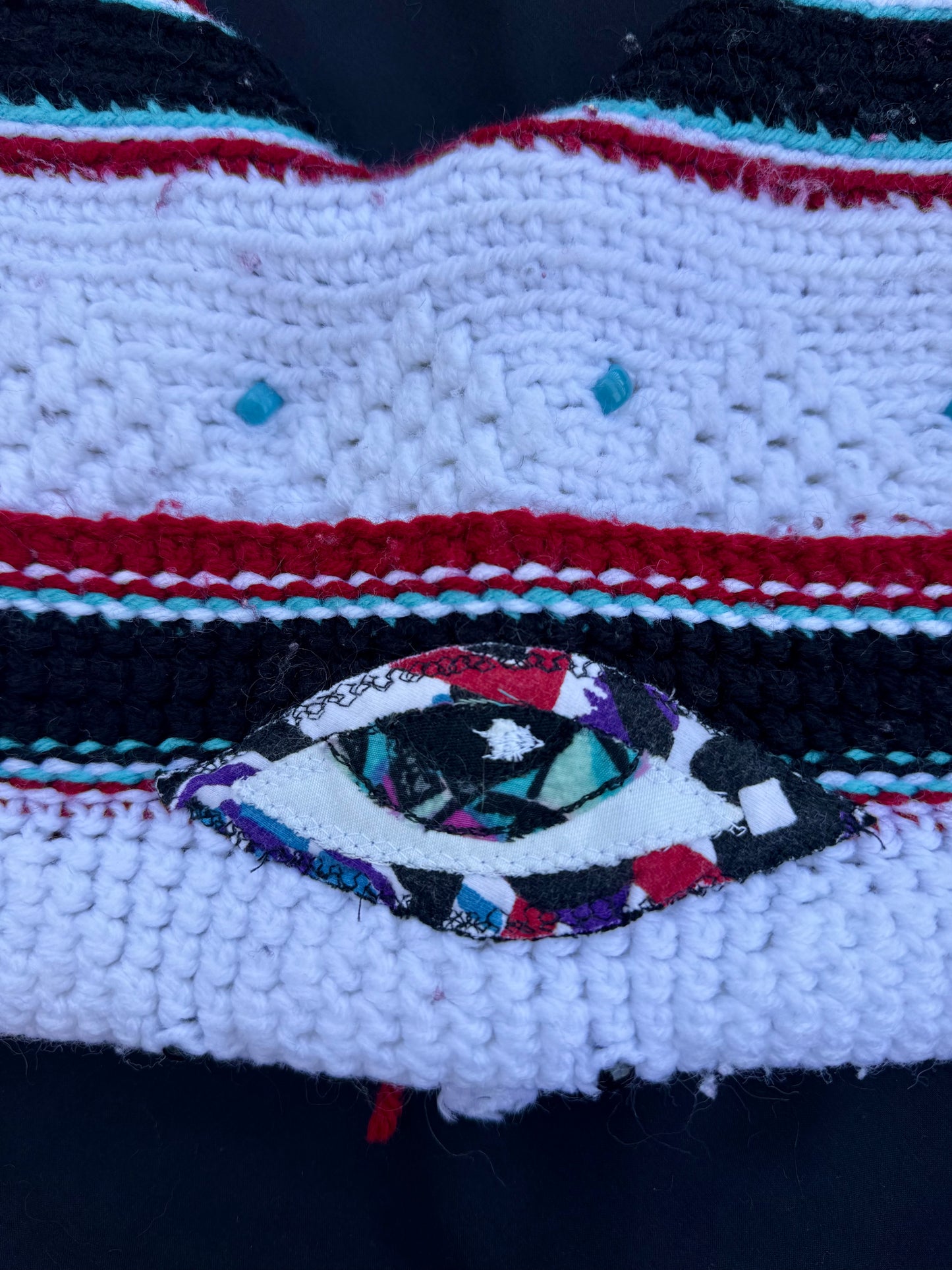Crochet eyeball patch hat