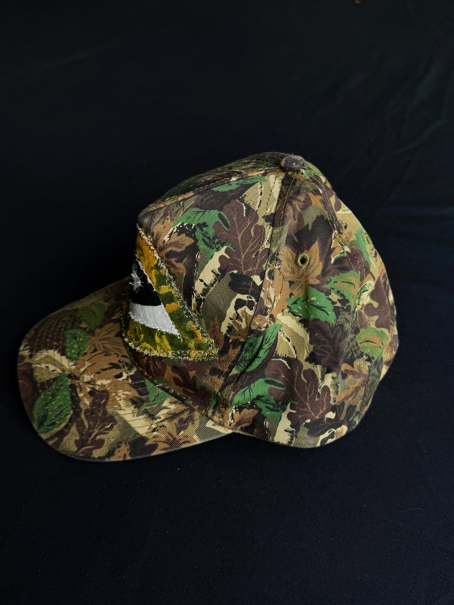 Upcycled Camo Eyeball Hat