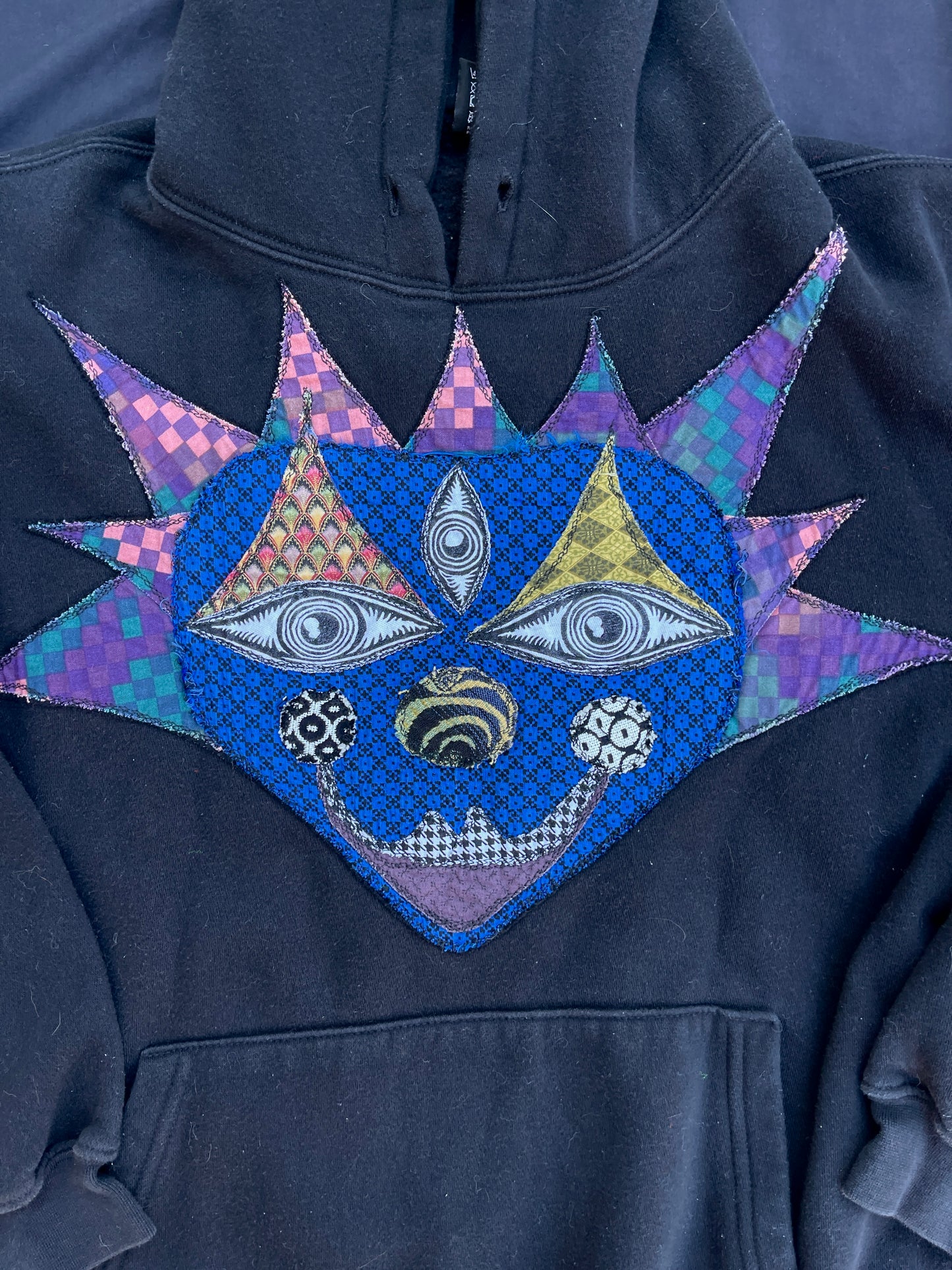 Clown & sigil patch hoodie