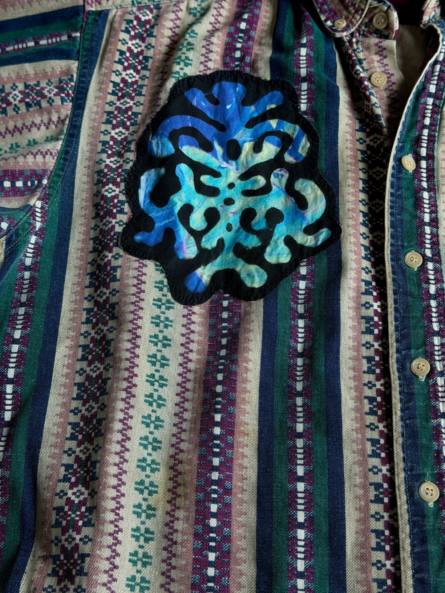 Clown and shapes button down shirt