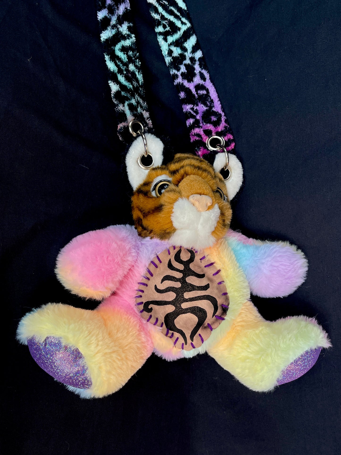 Tiger + rainbow bear side bag