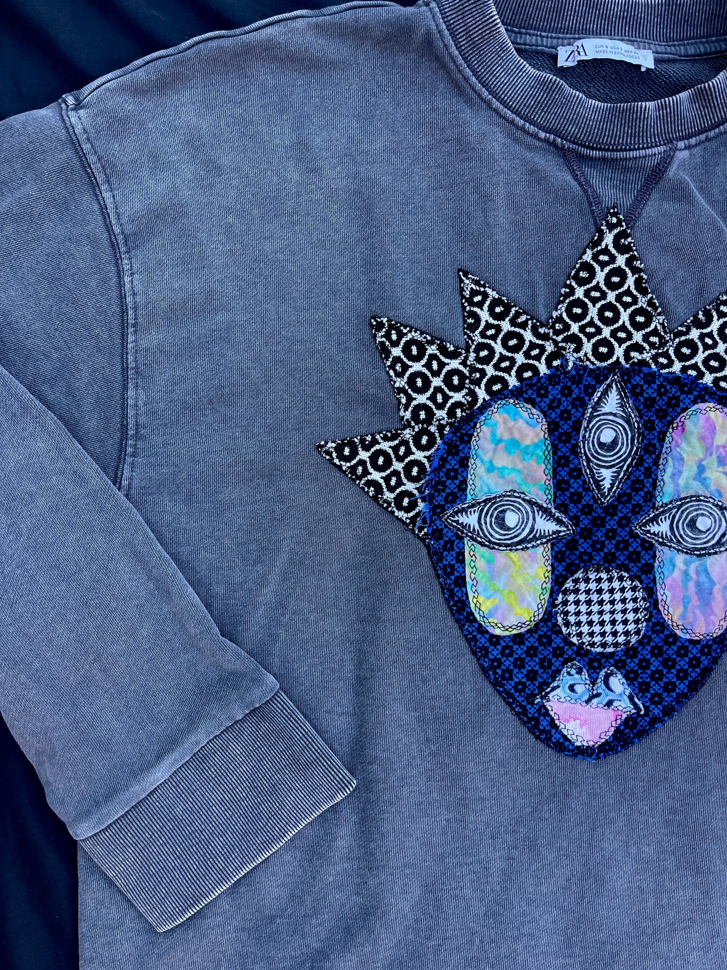 Baby clown & rainbow sigil patch sweatshirt