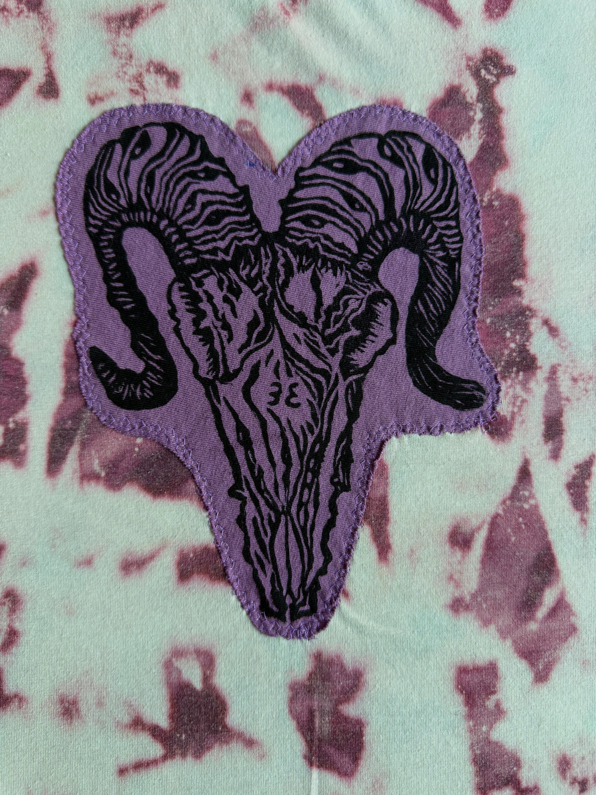 All seeing billy skull bleach dyed t-shirt