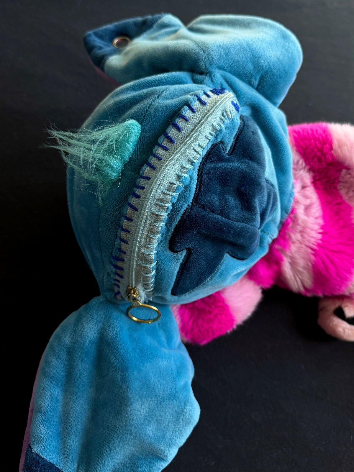Stitch + Cheshire Cat hybrid side bag