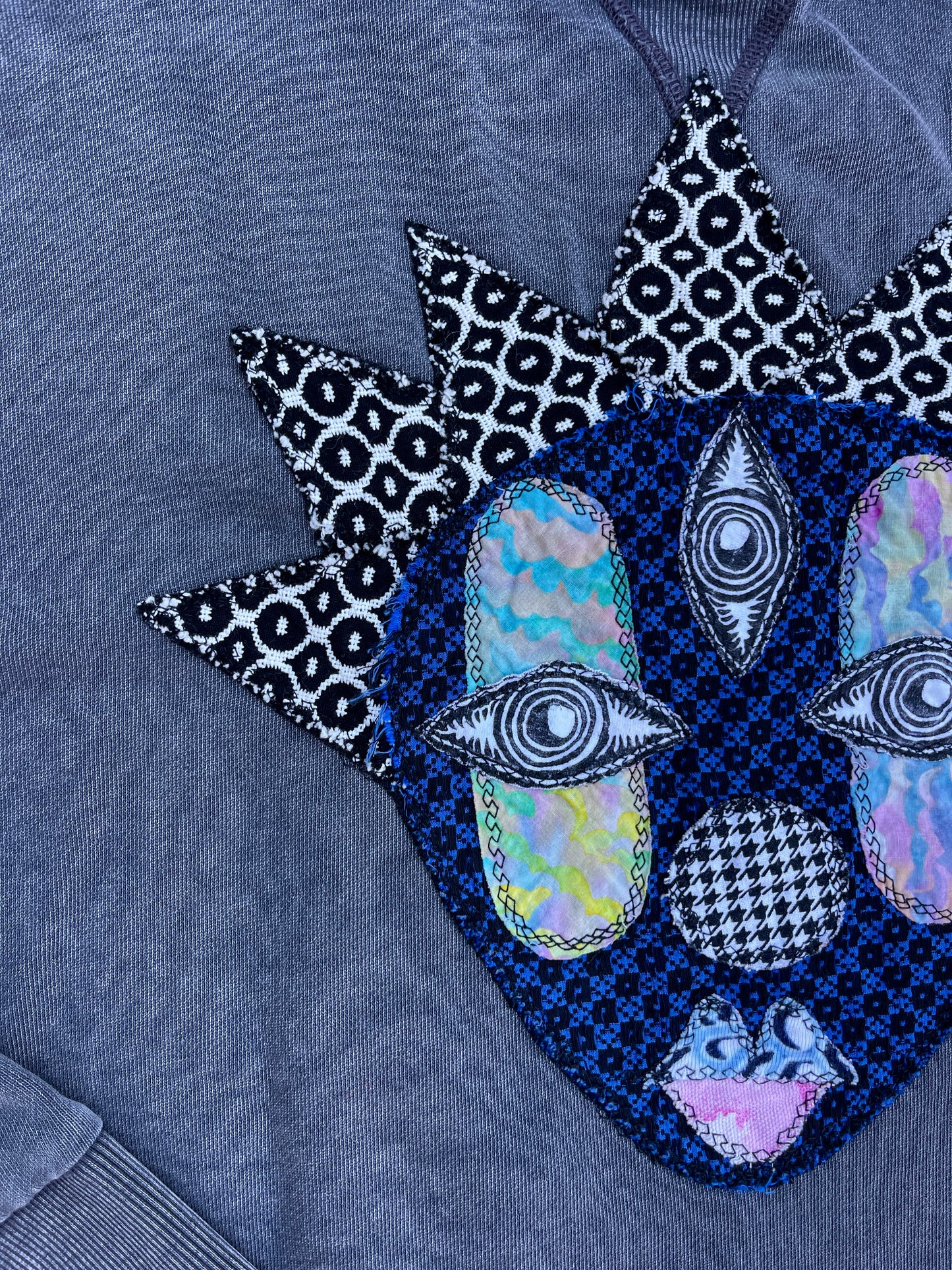 Baby clown & rainbow sigil patch sweatshirt