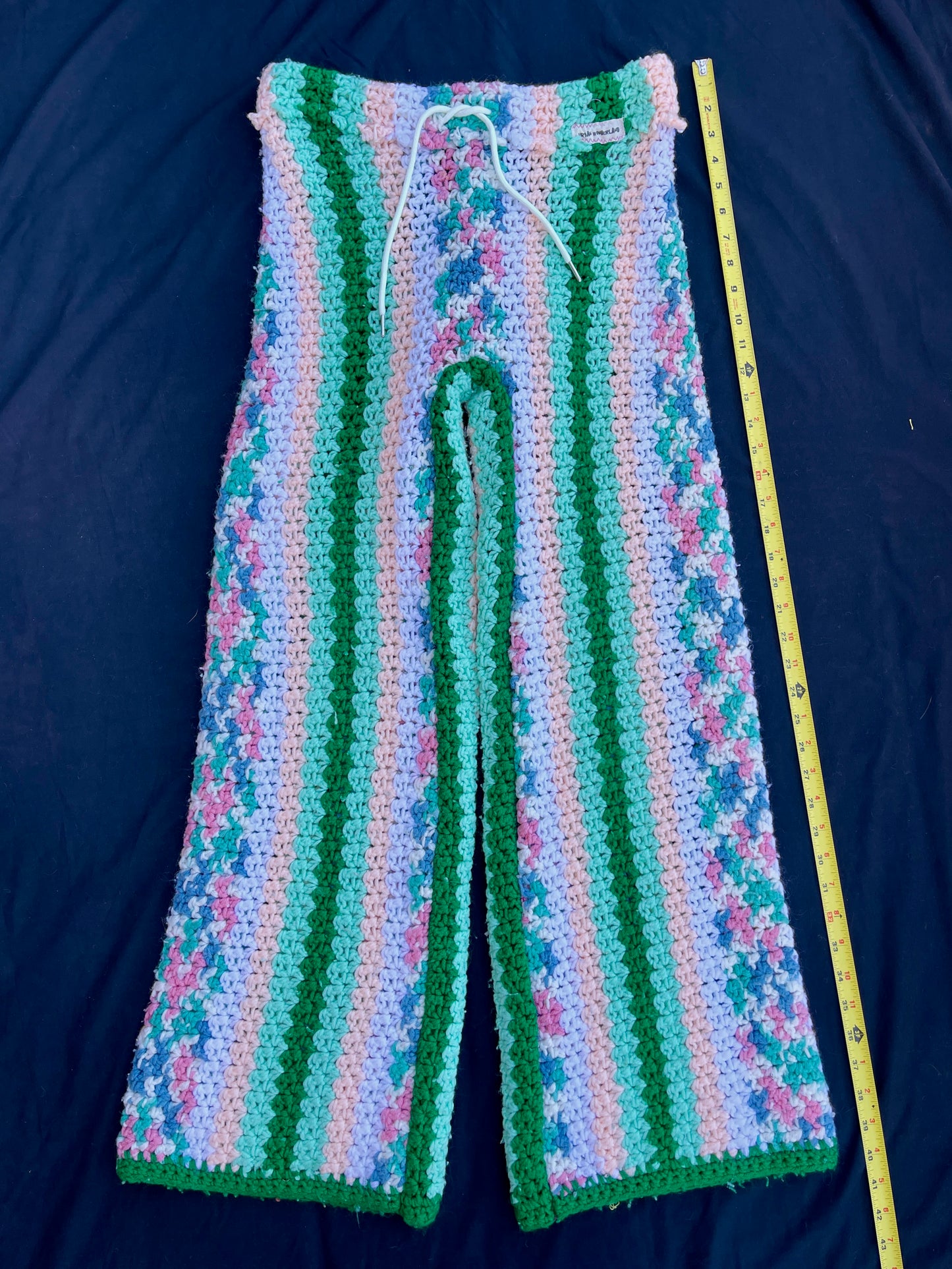 Sea foam crochet pants
