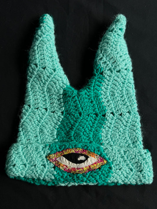 Crochet eyeball hat