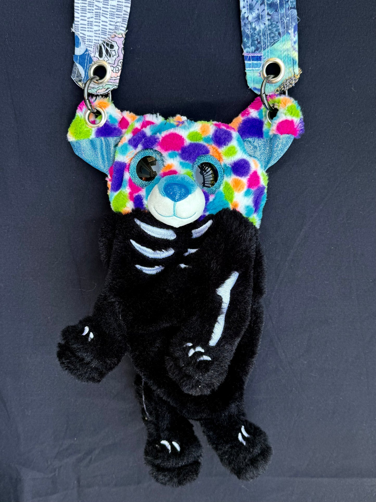 Rainbow skull dog hybrid side bag