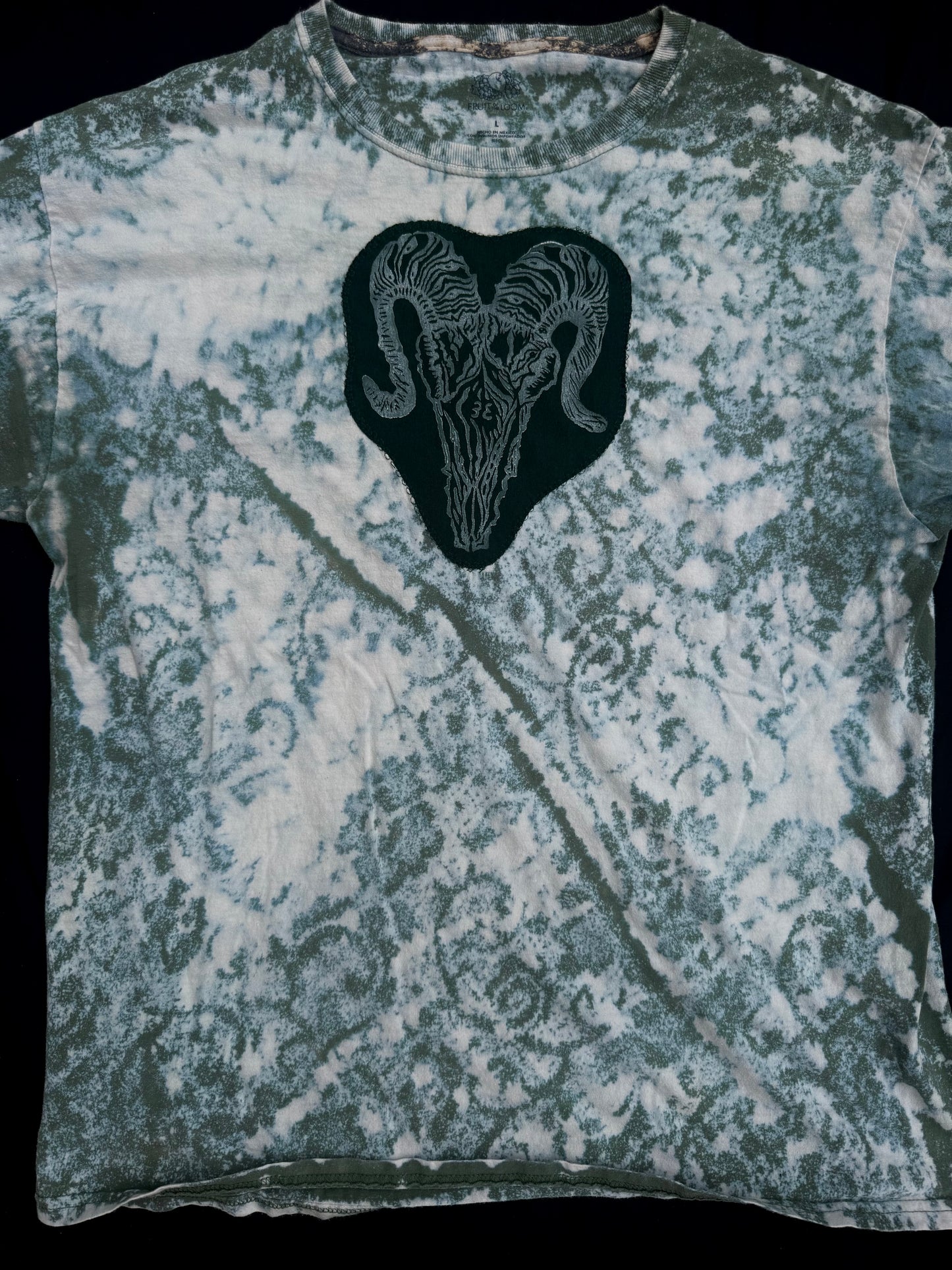 All seeing billy skull bleach dyed t shirt