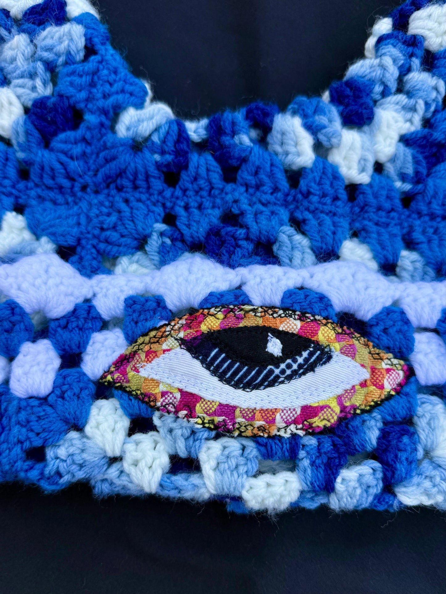 Crochet eyeball patch hat