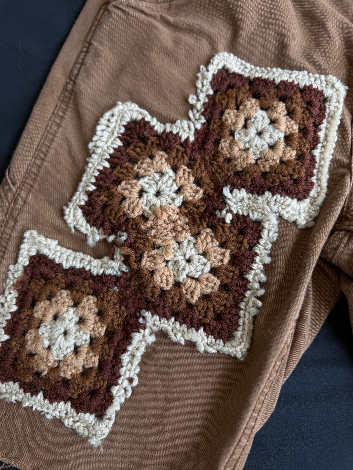 Crochet granny square shorts